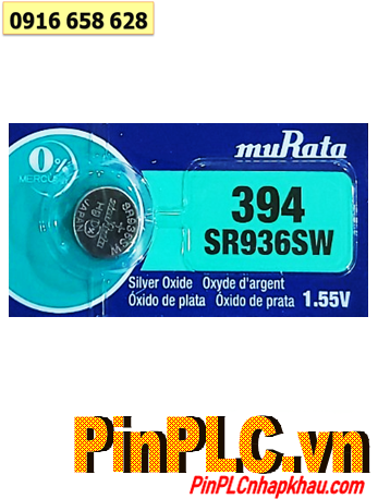 MuRata SR936SW _Pin 394; Pin đồng hồ 1.55v Silver Oxide MuRata SR936SW _Pin 394 chính hãng 
